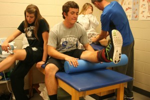 Star athlete standing on the sidelines