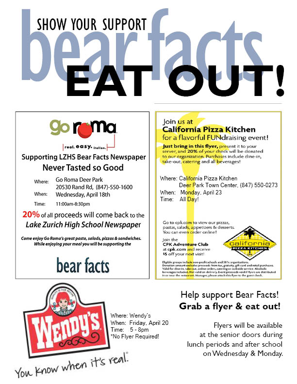 Support Bear Facts by visiting businesses with this flyer!