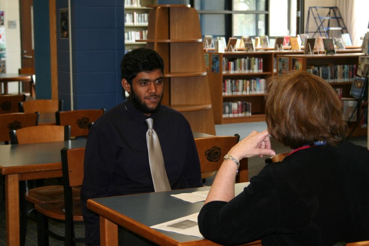Students partake in mock interviews