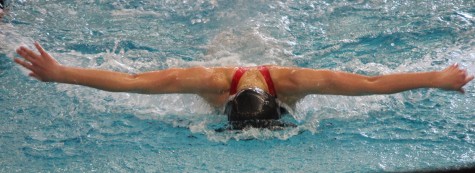 Freshman Hailey Pesch competes in a swim meet. She is passionate about the sport and hopes to keep with it in high school