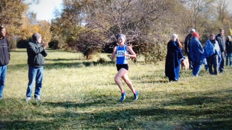 Caitlin+Shepard+running+in+the+NSC+conference+meet+on+October+17.+Shepard+took+first+place+with+a+time+of+17%3A09.+