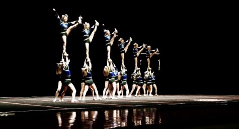 The varsity cheerleading team will compete at home on Saturday, January 30 in hopes of a State qualification. Photo credits to Kaiden Mortimer, sophomore. 