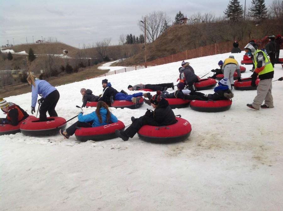 Physics students go tubing: learn about friction