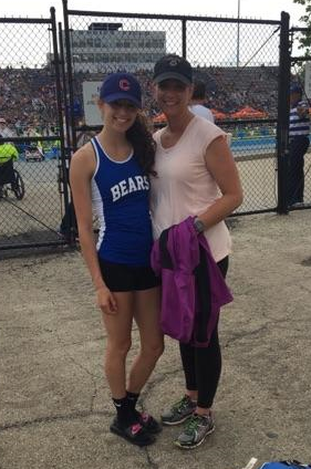 Alyssa Morello at the Girl's Track and Field IHSA Sectional at EIU. Morello placed 5th in the state for pole vault.