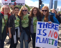 Students in REACT club participating in the March for Scientists on Earth Day. Photo used with permission of Julie Gyarmaty.