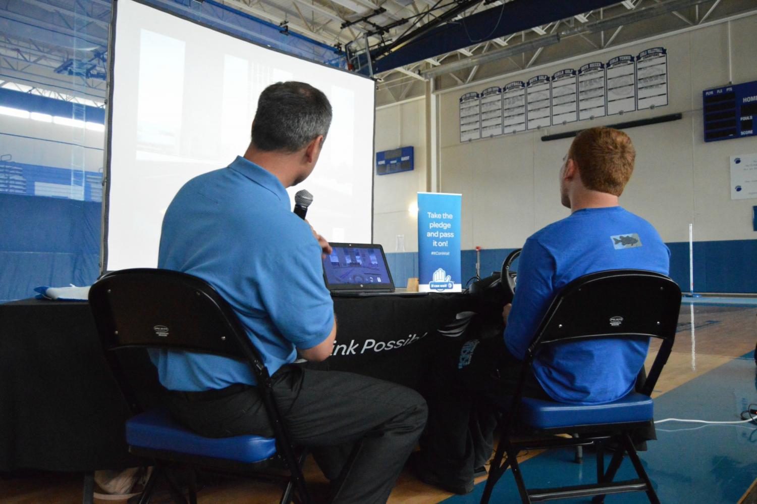 The school partnered with AT&T and their it can wait campaign for the prom assembly. AT&T provided a distracted driving simulation the difficulty and danger of distracted driving. 