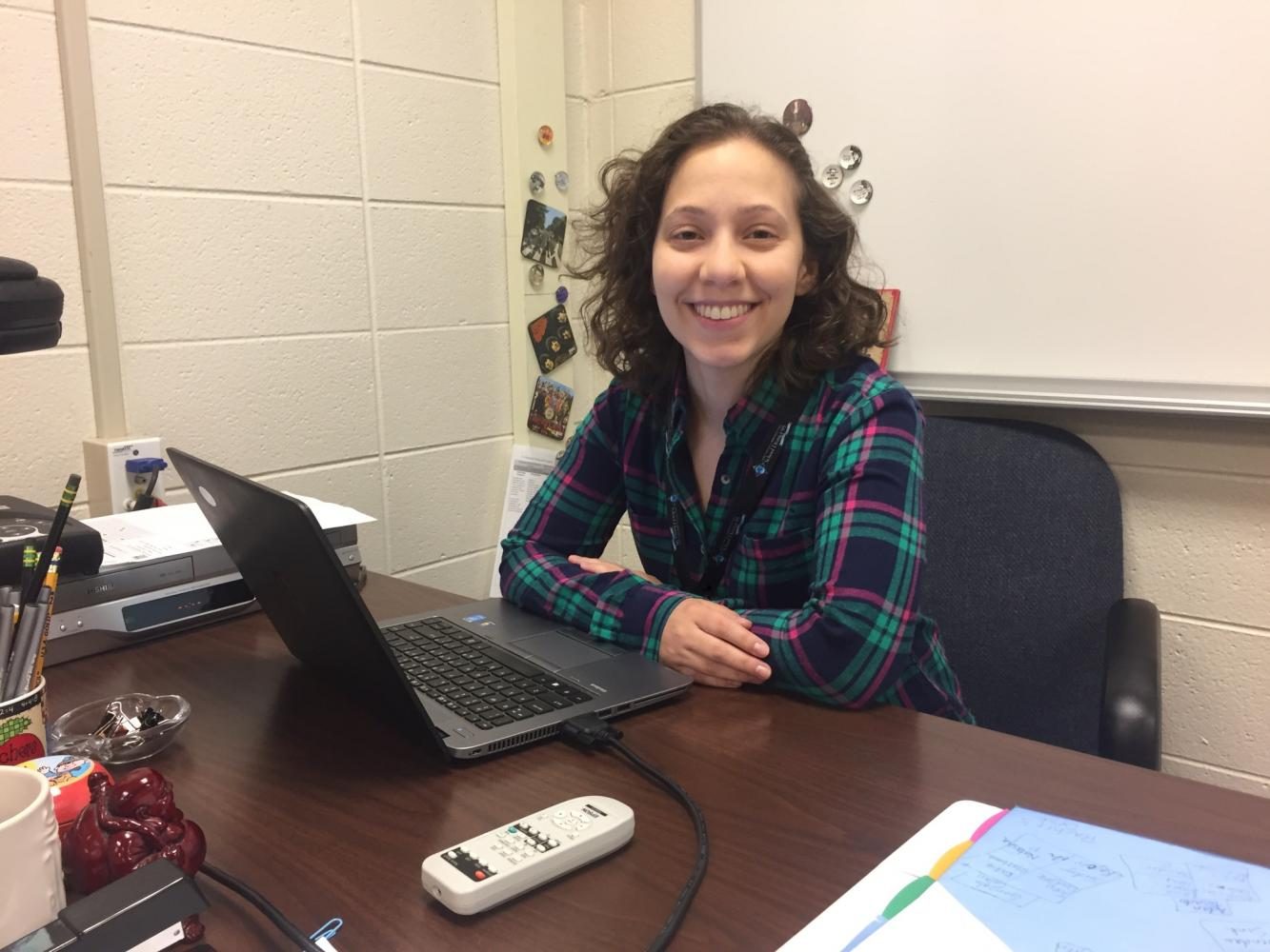 Kim Ferraro, new social studies teacher, graduated from University of Illinois in 2015. Standing 4 feet and 11 inches tall, Ferraro loves teaching, cooking, and watching Spongebob every Saturday morning.