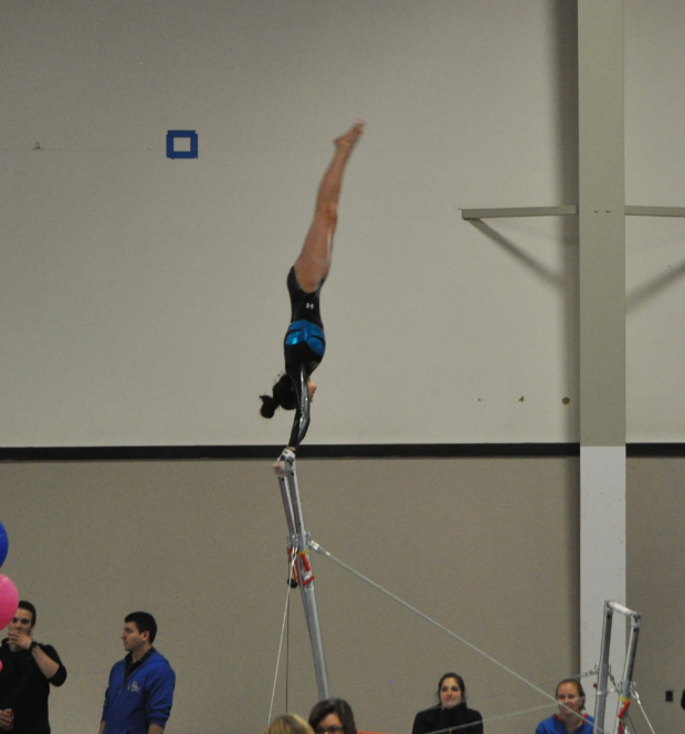 Julia McDevitt, who also competes with the USGTC team, helped campaign for the new gymnastics team at LZHS.