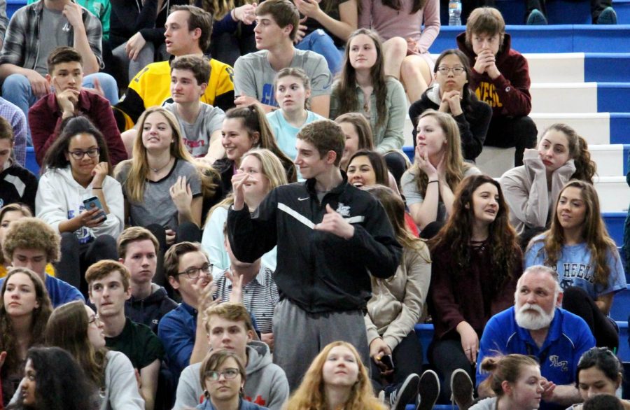 Seniors stand up at the end of an assembly to chant go home freshmen. The ongoing discussion over this chant has been misdirected to make others believe this is a form of bullying. 