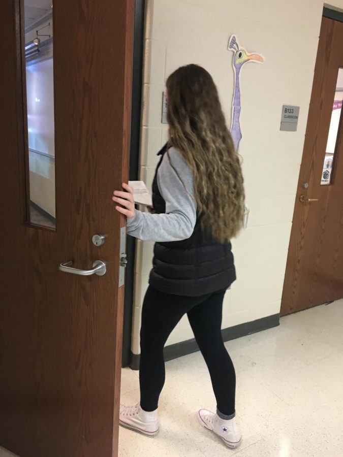 Bella Meyer, Deans Office aid, is one of the individuals that helps run passes from offices to classrooms. Without the help from runners like Meyer, the offices would struggle to deliver all of the passes they need to get out to students throughout the day.