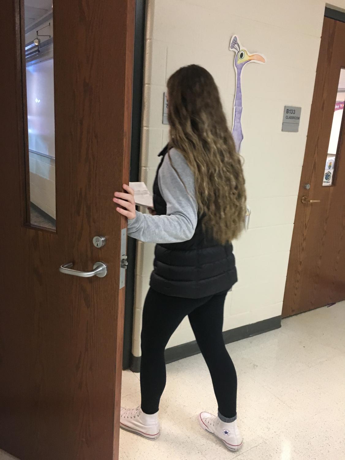 Bella Meyer, Dean's Office aid, is one of the individuals that helps run passes from offices to classrooms. Without the help from 'runners' like Meyer, the offices would struggle to deliver all of the passes they need to get out to students throughout the day.