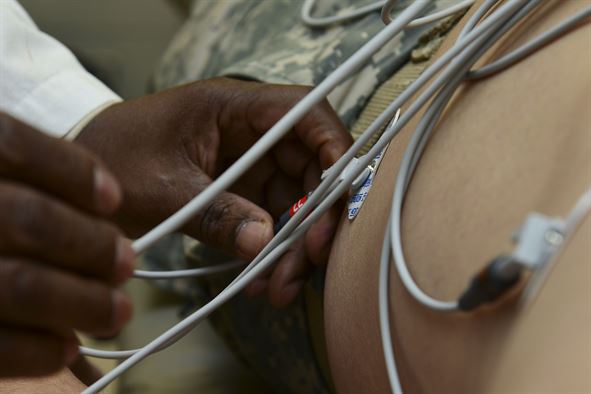 Students at the Screens for Teens event received an EKG test. 