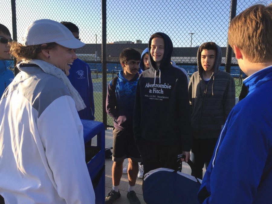 Coach Emily Chrisman gives advice and positive encouragement to her players. The positive coaching alliance has made an impact on how she interacts with her players.