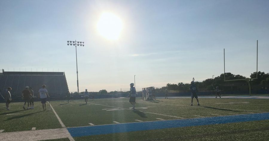 Attendees of the camp scrimmage at their practice. The camp provides opportunities like this in order for students to improve skills.