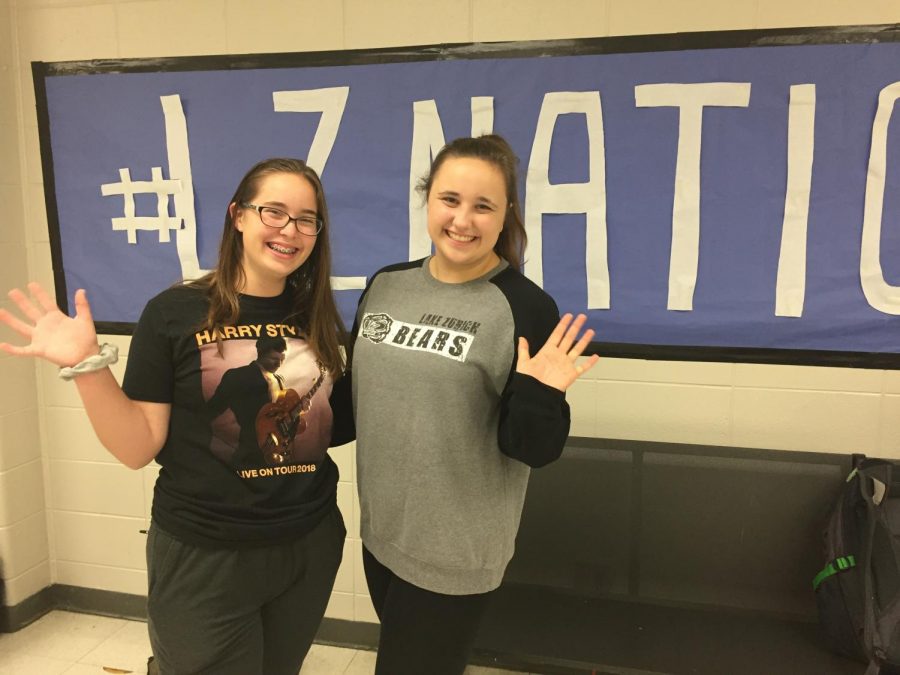 LZ students show their school spirit in the cafeteria. Booster clubs are trying to promote this kind of spirit by fundraising, pumping up student athletes, and handing out spirit wear.