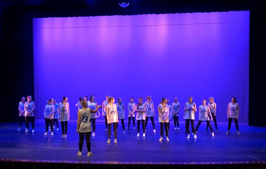 The orchesis practices the routine that they will be showcasing at their show. Although a few of their members have never danced hip-hop before, practices such at these have helped to ensure that everyone knows what they are doing.