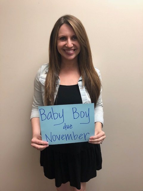 Natasha Rosenak, guidance counselor, was pregnant last year with her second child!