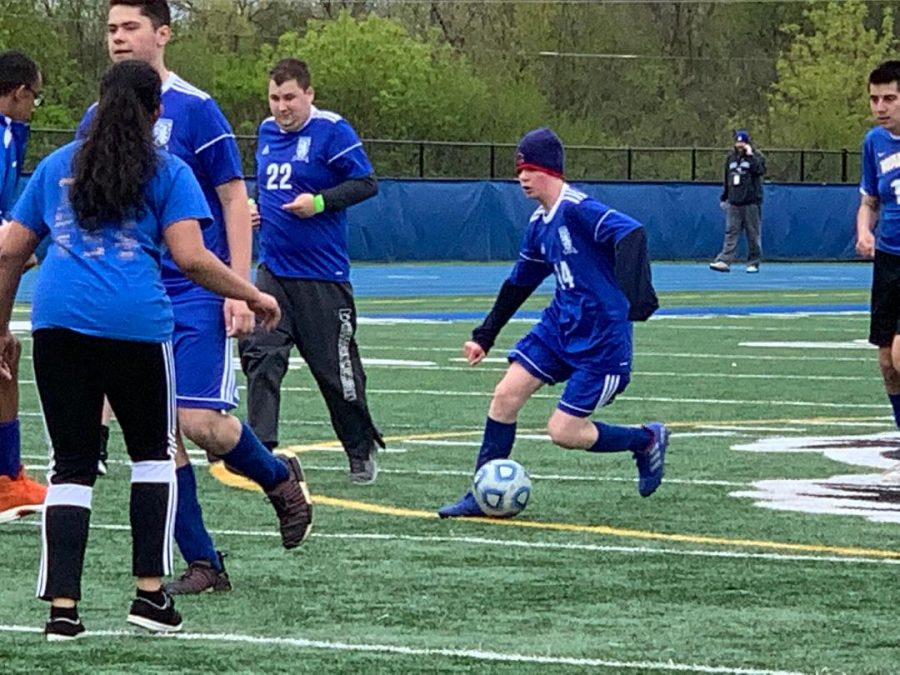 Griffin Koppel, sophomore cuts left in the Allied Soccer teams 8-7 win over Warren on Saturday. The next game will be on Tuesday against Mundelein during the Bears Barbecue