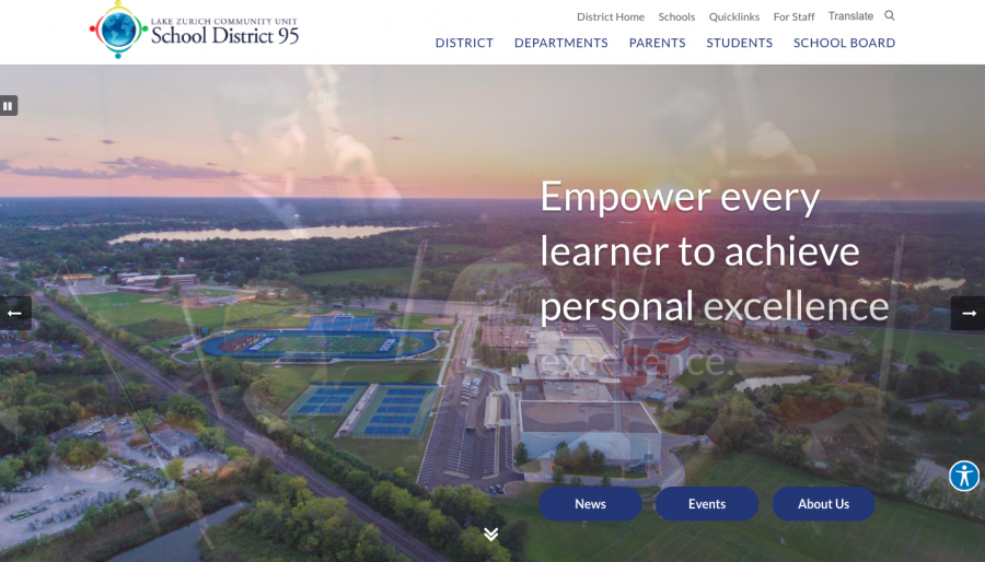 The new website is inclusive of more photos and showcases the district 95 students. The site is also more mobile friendly.