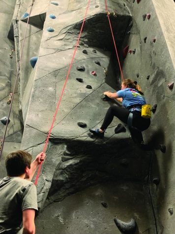 Technical theater students continue on the tradition of rock climbing. The group has a passion for rock climbing and has many fond memories together.