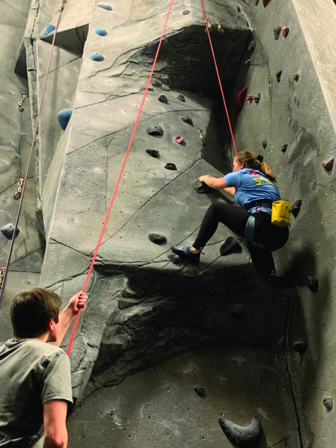 Technical theater students continue on the tradition of rock climbing. The group has a passion for rock climbing and has many fond memories together.