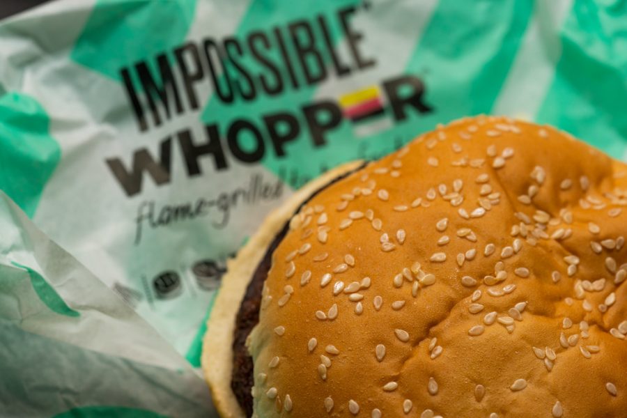 The Impossible Whopper from Burger King is completely vegan when ordering it without mayo. At only $5.59, this is a popular substitute for beef burgers.