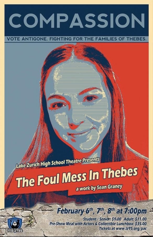Play poster featuring Sammie Kopp, junior cast member. She and many other drama members will be participating in the play coming up at the end of this week.