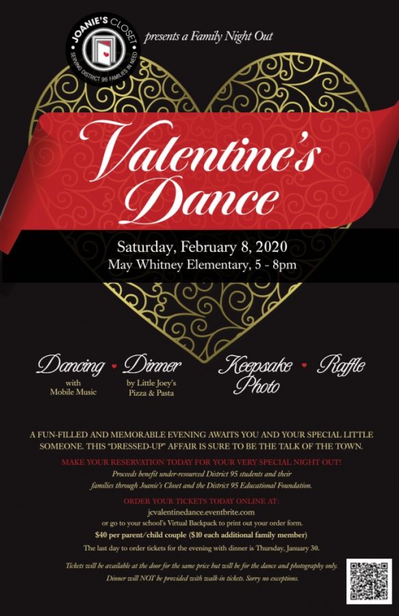 Joanie's Closet is hosting a Valentines day dance fundraiser! Proceeds will go to buy school supplies like coats, hats, and gloves for the students and their family members.