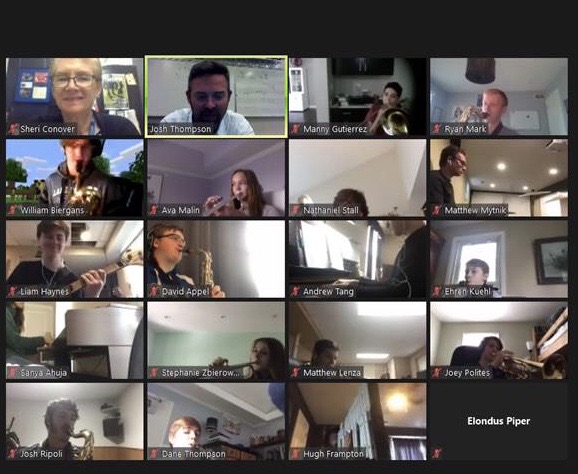 Classes look different this year, especially for music teachers and students. Josh Thompson and his class work hard to continue practicing over Zoom.
