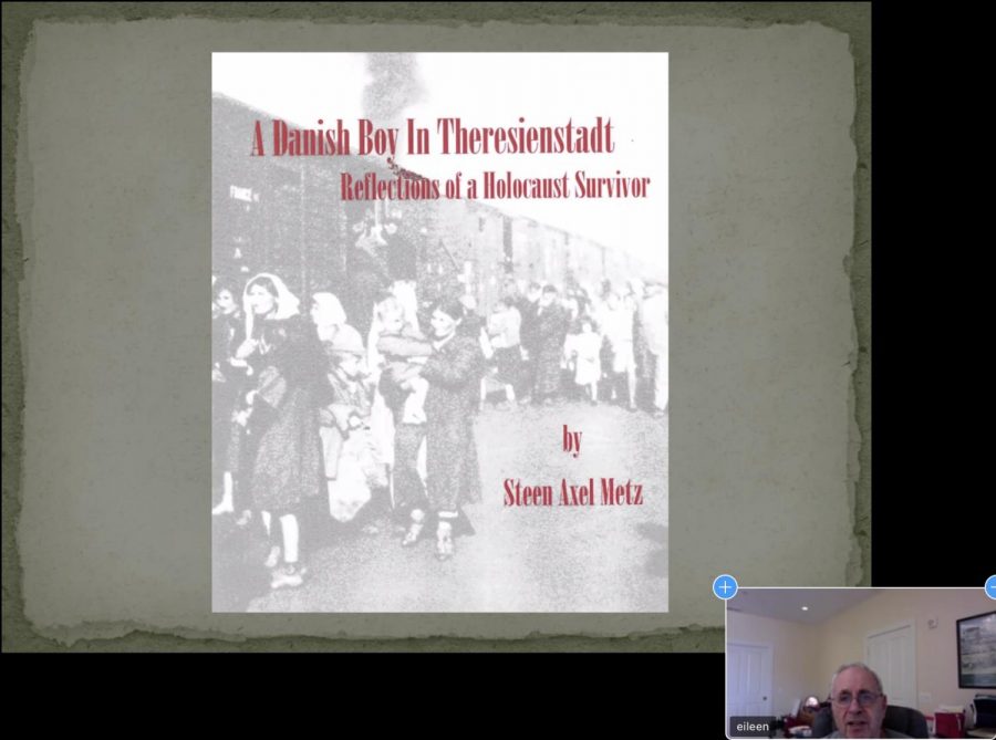 Steen+Metz%2C+Holocaust+survivor%2C+presents+his+autobiography+to+the+English+I+students+about+his+experience+in+the+Theresienstadt+Concentration+Camp.