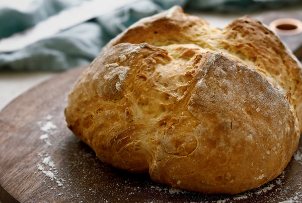 A loaf of Irish soda bread. “It takes about an hour to make, but the main ingredients are: flour, sugar, baking soda, salt, currants or raisins (optional, we don’t really use them ourselves), an egg, and a bit of buttermilk.” Dalton Leitz, freshman, said.