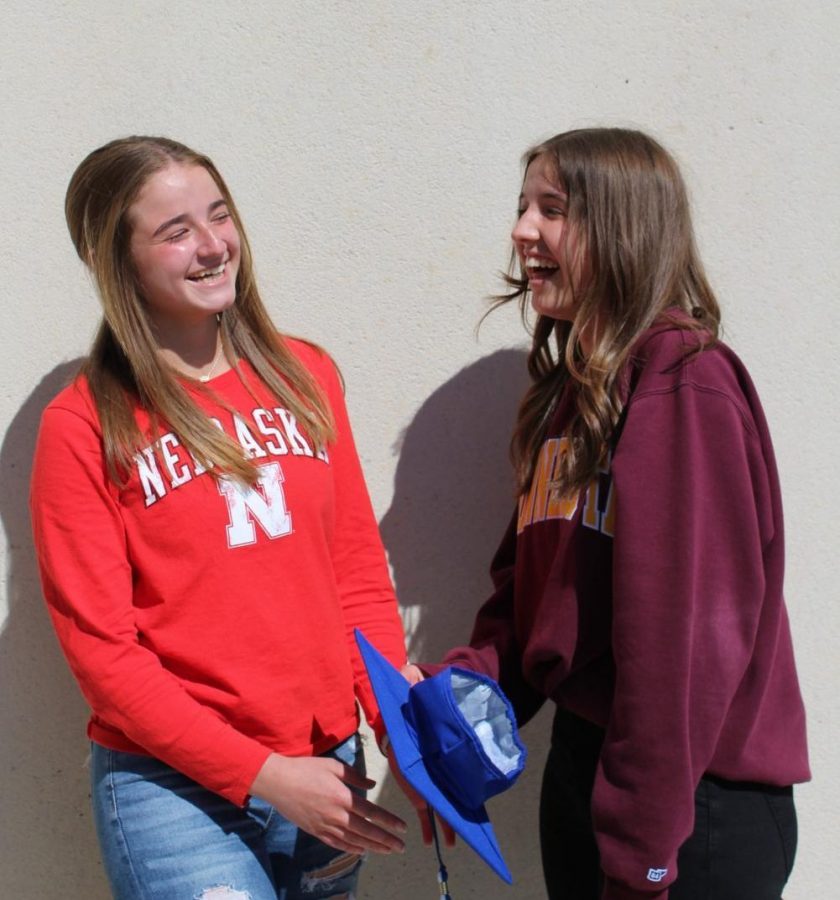 Katie and Madelyn Zolneirek, seniors, prepare for the next year apart. “When I was younger, part of me was like, shaping my personality off of being different from [Katie] so we could be different,” Madelyn said. “But now looking back, not seeing Katie everyday is going to be the hardest part about leaving.” 