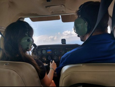 In July, Luciya Kojenova, senior, took an exploration flight, where she got to experience flying in the pilot seat, giving her her first taste of what it is like to fly.