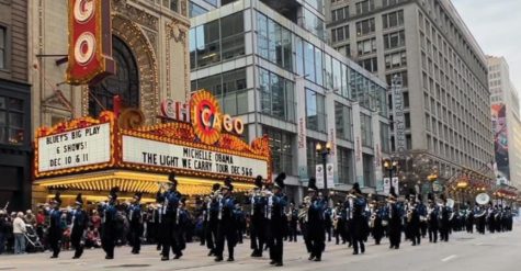 The LZHS Marching Band preforming “The Imperial March” on State Street. The Chicago Thanksgiving Day Parade featured bands from 18 other schools and universities as well as performances by numerous other groups. 