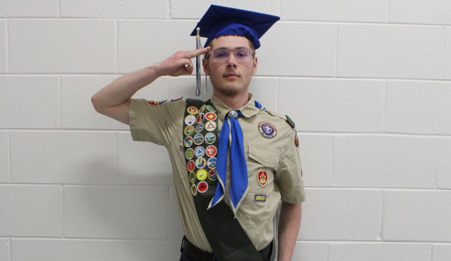 Joe Bachman, Senior, does the BSA saute. Bachman has been a part of BSA for over 7 years.