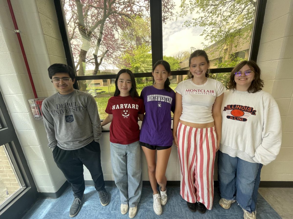 From left over, Ayaan Hamid, Jeanne Yu, Grace Sun, Eva Keith, Sadie Good. 